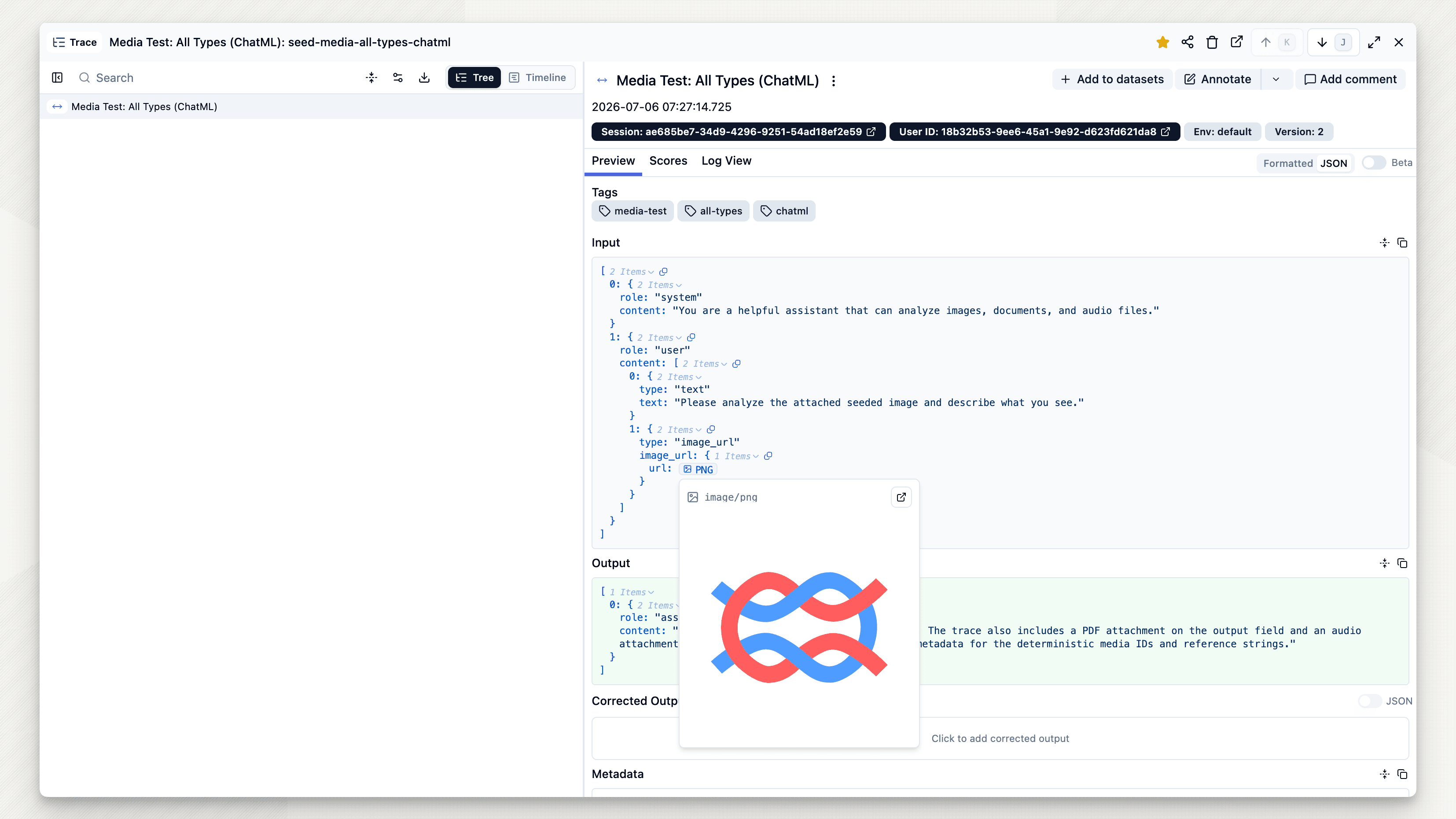 Preview media in JSON views