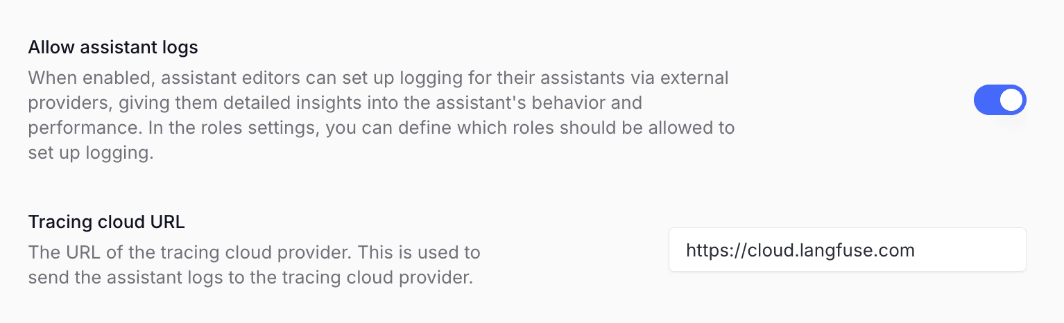 Enable agent logs in
Langdock